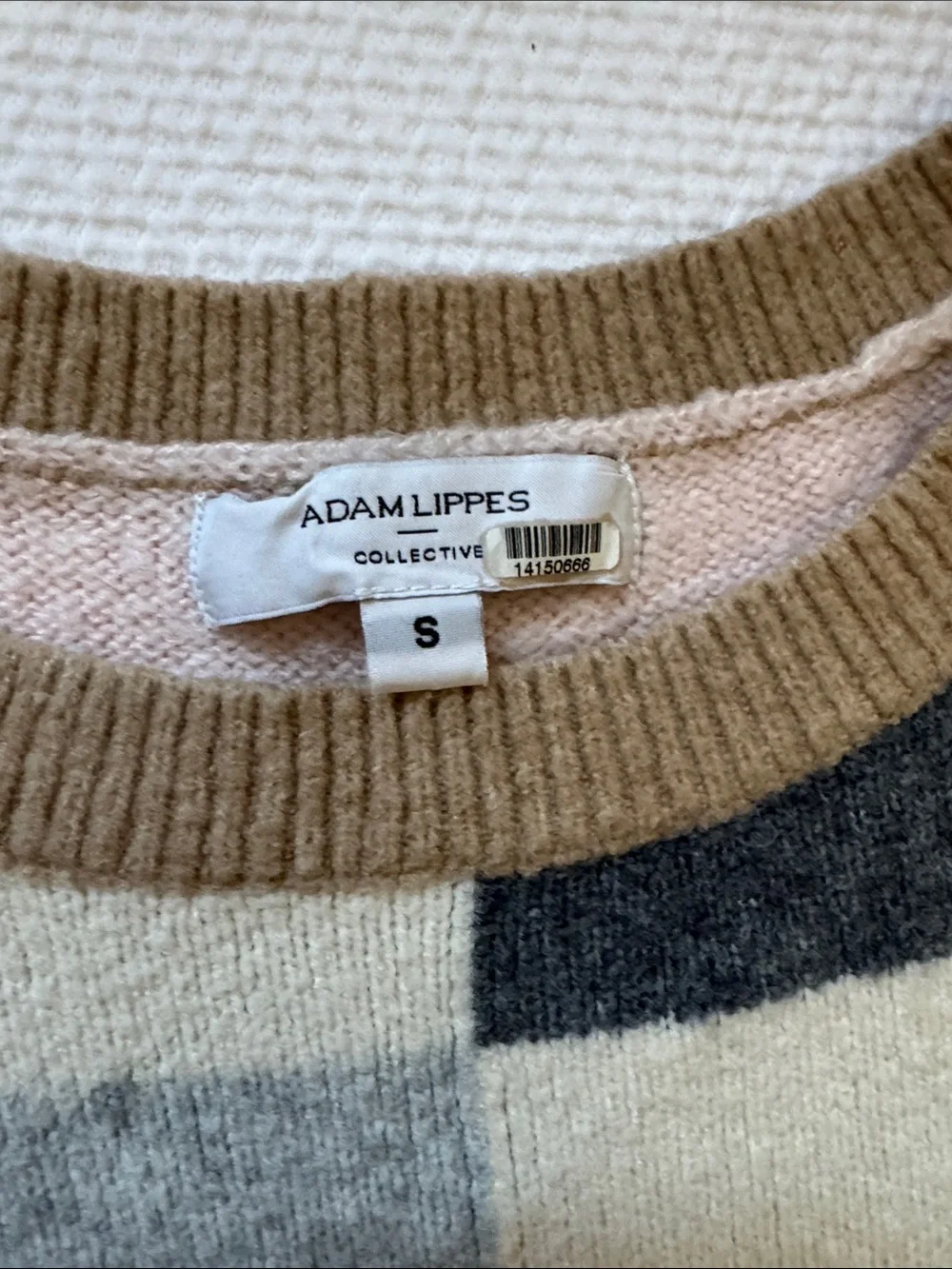 Adam Lippes Pastel Colorblock Crewneck Sweater Mohair wool blend size small